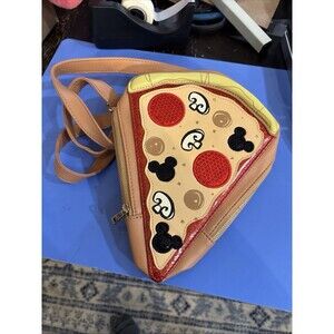 DISNEY 'Buon Appetito' slice of pizza crossbody bag sequins glitter Mickey Mouse